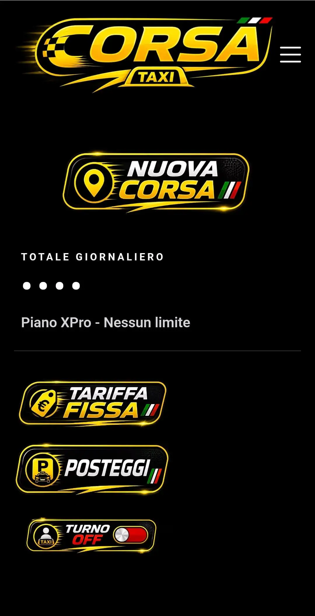 Home app CorsaTaxi